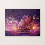 Sintergordel Legpuzzel<br><div class="desc">Knap puzzelpuzzel van de Kerstman die zijn bijgewerkte raket slee voert.</div>
