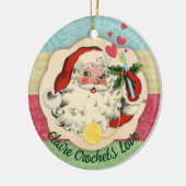Sinterhaakhaakliefde gepersonaliseerd kerstfeest keramisch ornament (Links)