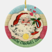 Sinterhaakhaakliefde gepersonaliseerd kerstfeest keramisch ornament (Achterkant)