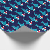 Sinterhaas kerstfeest met blauwe feestdag cadeaupapier (Hoek)