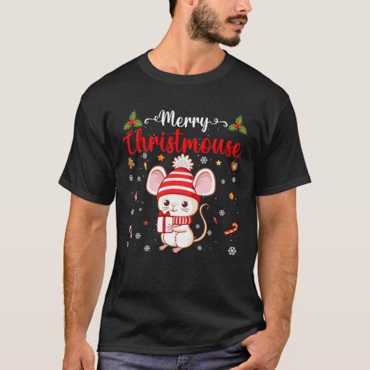 Sinterhat familie Merry Christmouse met kerstmuis T-shirt (Voorkant)