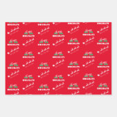 Sinterholiday met wieltjes inpakpapier vel (Voorkant)