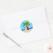 Sinterhond van de palmboom Surf Kerst stickers (Envelop)