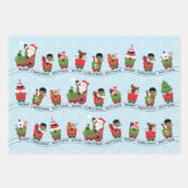 Sinterjongen en zwarte jongen op trein inpakpapier vel (Voorkant 3)