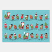 Sinterjongen en zwarte jongen op trein inpakpapier vel (Voorkant)