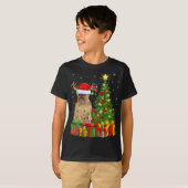 Sinterkerstboom Santa Hat Brussels Griffon Dog T-shirt (Voorkant volledig)