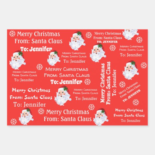 Sinterkerstcadeau met kerstcadeau inpakpapier vel (Voorkant)