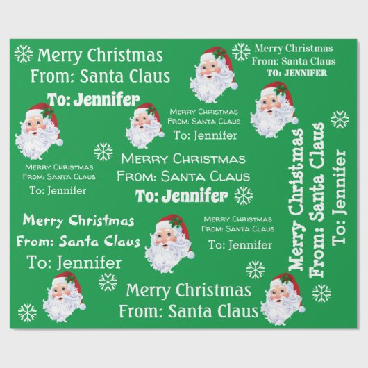 Sinterkerstcadeau voor de naam van het kind cadeaupapier (Vlak)