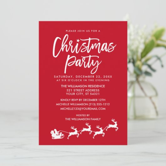 Sinterkerstfeest in penseel Script Striped Kaart (Staand voorkant)