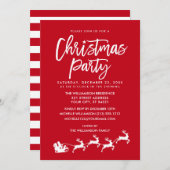 Sinterkerstfeest in penseel Script Striped Kaart (Voorkant / Achterkant)