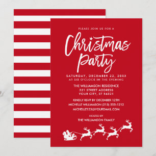 Sinterkerstfeest in penseel Script Striped Kaart