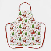 Sinterkerstfeestelijke Feestdagen Modern Schort (Voorkant)