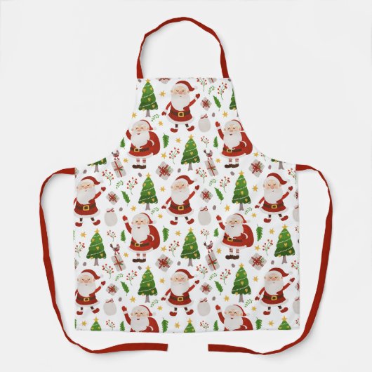 Sinterkerstfeestelijke Feestdagen Modern Schort (Voorkant)