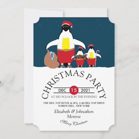 Sinterkerstfeestelijke uitnodiging voor de kleine  (Voorkant)