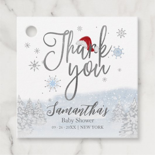 Sinterkerstjongen Baby shower Dank je Bedankjes Labels (Voorkant)