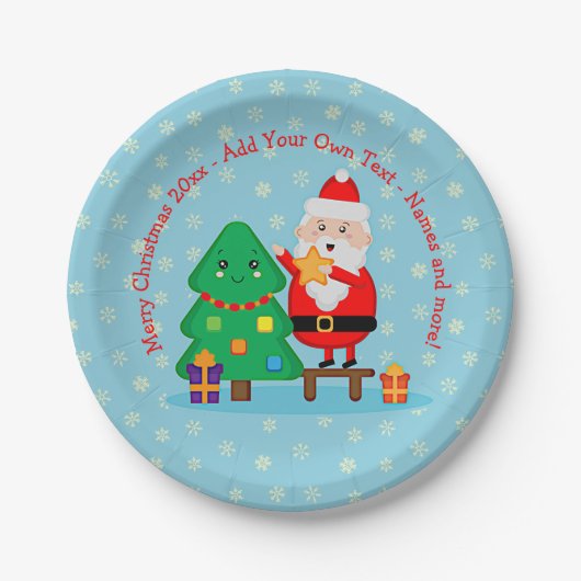 Sinterkerstkerstboom 20xx met kersttekst 7 inch to papieren bordje (Voorkant)