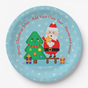 Sinterkerstkerstboom 20xx met kersttekst 9 inch to papieren bordje