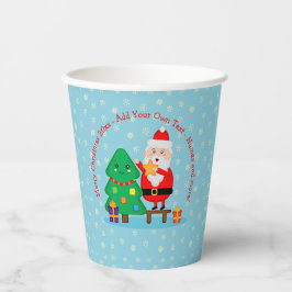 Sinterkerstkerstboom 20xx met kersttekst toevoegen papieren bekers