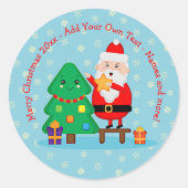 Sinterkerstkerstboom 20xx met kersttekst toevoegen ronde sticker (Voorkant)