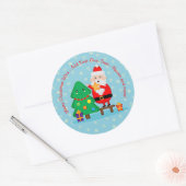 Sinterkerstkerstboom 20xx met kersttekst toevoegen ronde sticker (Envelop)