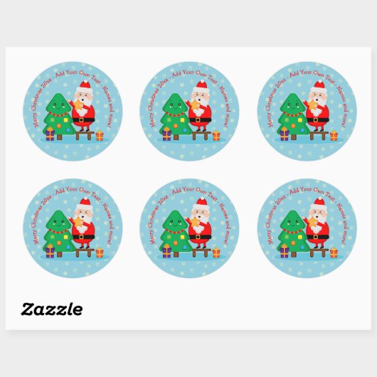 Sinterkerstkerstboom 20xx met kersttekst toevoegen ronde sticker (Vel)