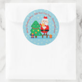 Sinterkerstkerstboom 20xx met kersttekst toevoegen ronde sticker (Tas)