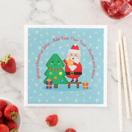 Sinterkerstkerstboom 20xx met kersttekst toevoegen servet