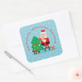 Sinterkerstkerstboom 20xx met kersttekst toevoegen vierkante sticker (Envelop)