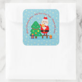 Sinterkerstkerstboom 20xx met kersttekst toevoegen vierkante sticker (Tas)