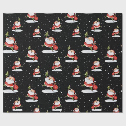 Sinterkerstkerstkersttekening waterverf cadeaupapier (Vlak)