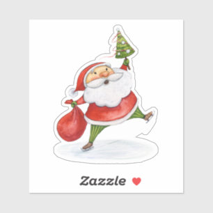 Sinterkerstkerstkersttekening waterverf sticker