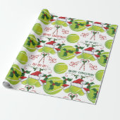 Sinterkerstkersttennis Ball Cadeaupapier (Uitgerold)