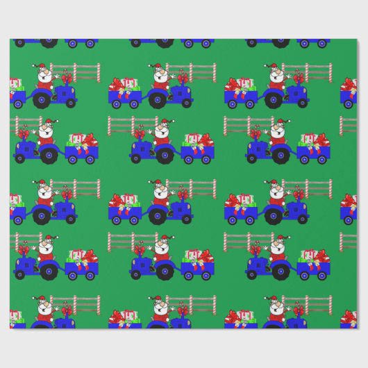 Sinterkerstman met cadeautjes cadeaupapier (Vlak)