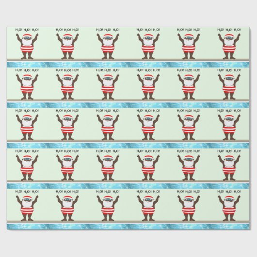 Sinterkerstpapier voor zwemmers cadeaupapier (Vlak)