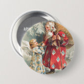 Sinterkerstwens Ronde Button 7,6 Cm (Voorkant /achterkant)