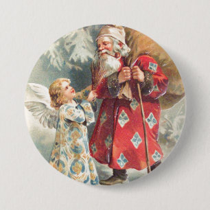 Sinterkerstwens Ronde Button 7,6 Cm