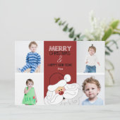 Sinterklaas 4-foto 5x7 kerst Kaart (Staand voorkant)