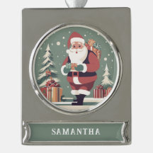 Sinterklaas aangepaste midden eeuw moderne kerst