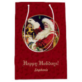 Sinterklaas, Aangepaste Naam Kerst Medium Cadeauzakje (Voorkant)