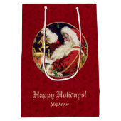 Sinterklaas, Aangepaste Naam Kerst Medium Cadeauzakje (Achterkant)