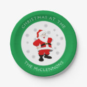 Sinterklaas Aangepaste Tekst Groene Rand Papieren Bordje (Voorkant)