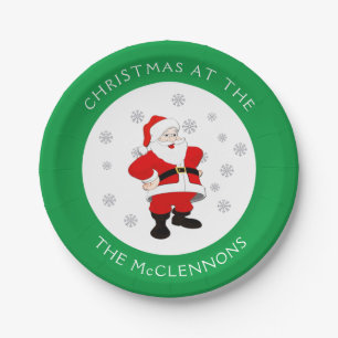 Sinterklaas Aangepaste Tekst Groene Rand Papieren Bordje