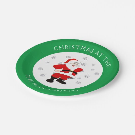 Sinterklaas Aangepaste Tekst Groene Rand Papieren Bordje (Gekanteld)