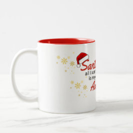 Sinterklaas, alles wat ik nodig heb is mijn volgen tweekleurige koffiemok
