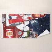 Sinterklaas and Piet on the roofs of Amsterdam Pos Badhanddoek (Badhanddoek)