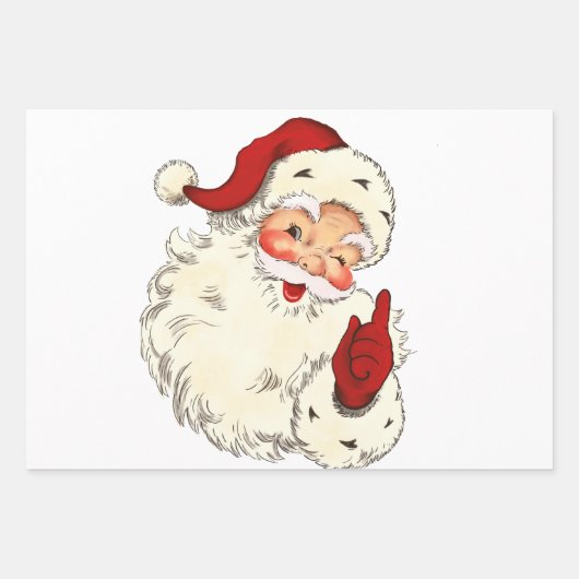 Sinterklaas  Antiek Retro ontkoppeling Inpakpapier Vel (Voorkant)