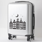 Sinterklaas Atop Canal Houses Window Stickers (Koffer)