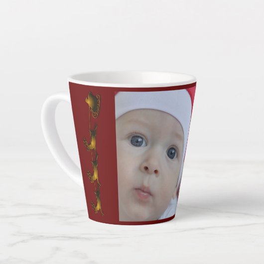 Sinterklaas Baby Foto Kerstmis Latte Mok (Linkerhoek)