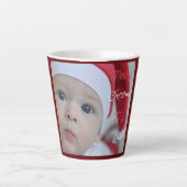 Sinterklaas Baby Foto Kerstmis Latte Mok (Voorkant)