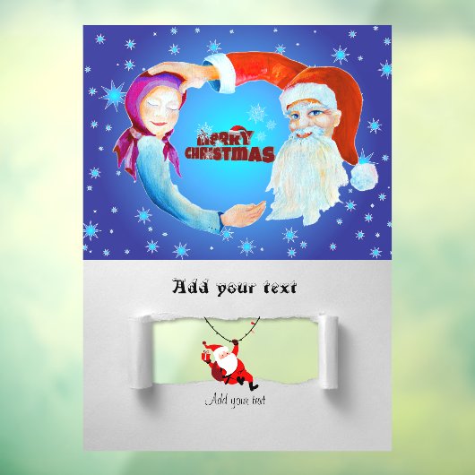 Sinterklaas Baby Meisje Illustratie Sterrensneeuw Raamsticker (Vel 3)